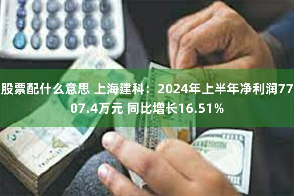 股票配什么意思 上海建科：2024年上半年净利润7707.4万元 同比增长16.51%