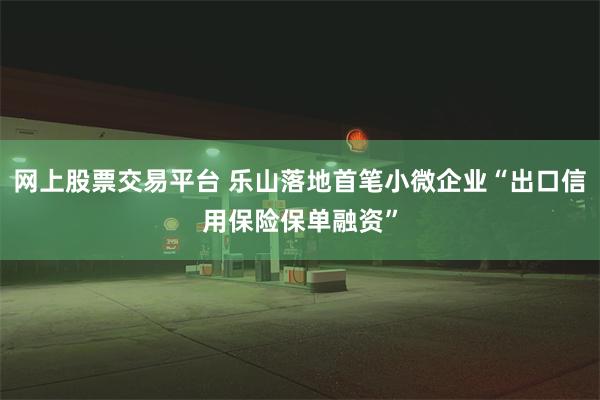 网上股票交易平台 乐山落地首笔小微企业“出口信用保险保单融资”